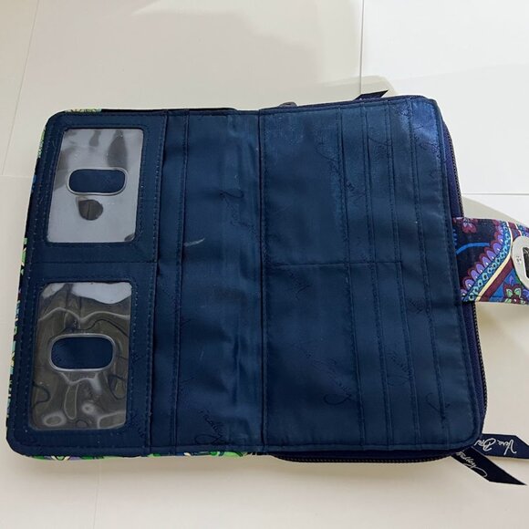 Vera Bradley Retired Rhythm and Blues Turn Lock Style Clutch Wallet Quilted - Picture 4 of 6